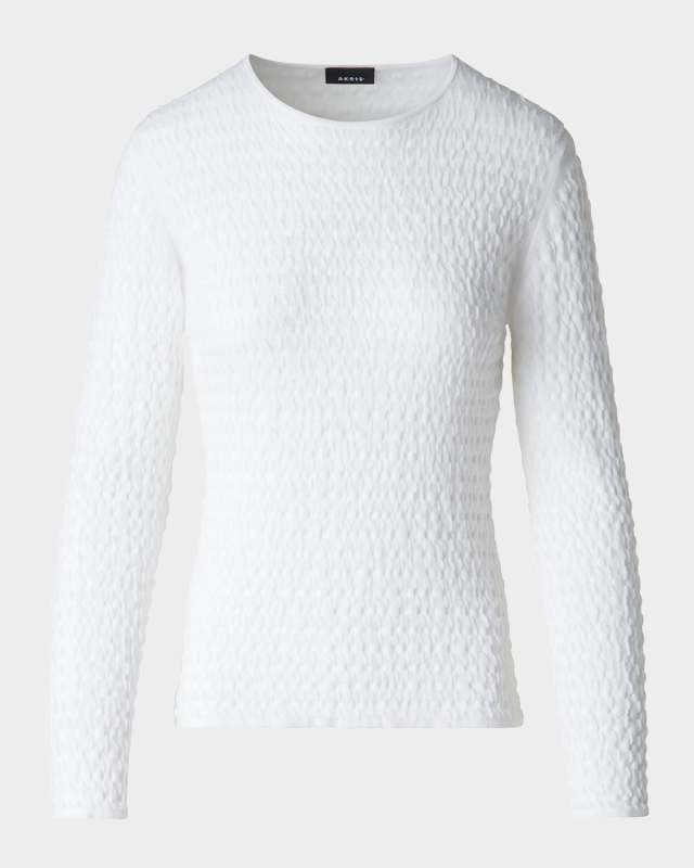 Textured Knit Crewneck Sweater